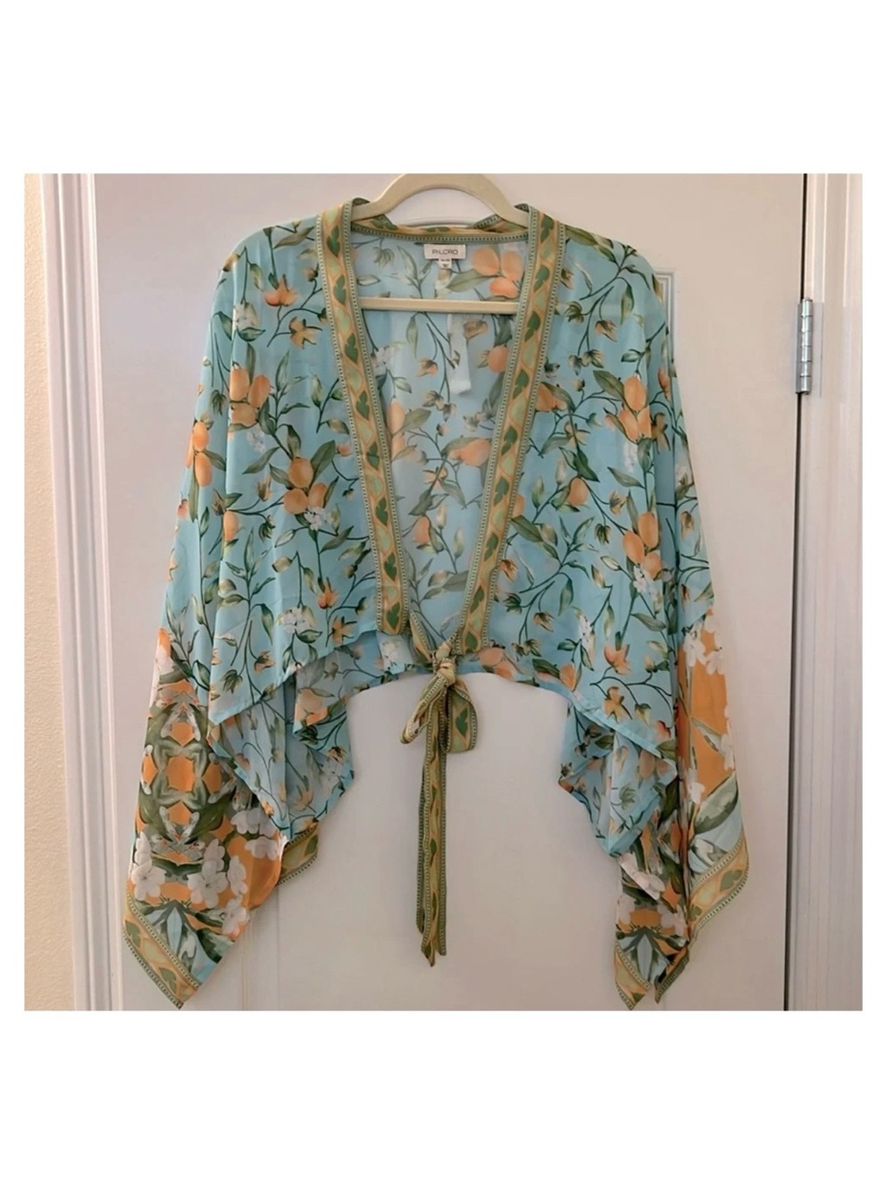 Pilcro Tie-Front Kimono Top